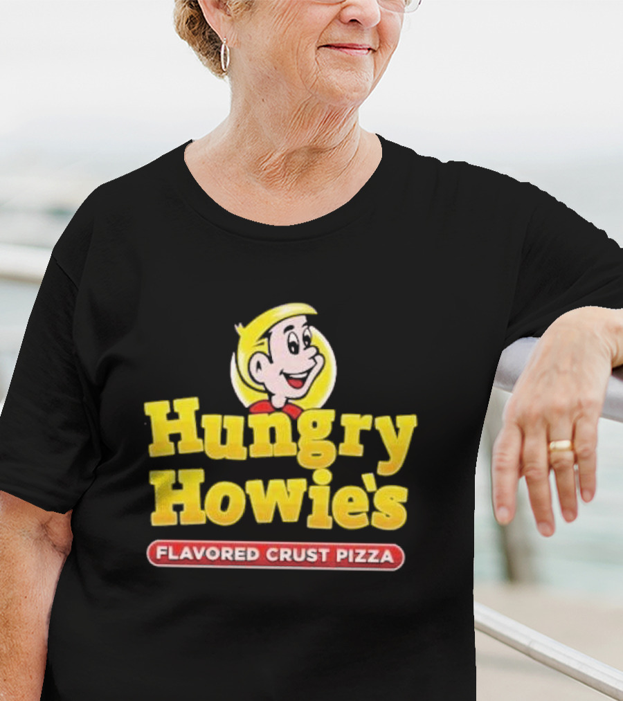 Hungry Howie's Flavored Crust Pizza Logo Vintage Character T-Shirt