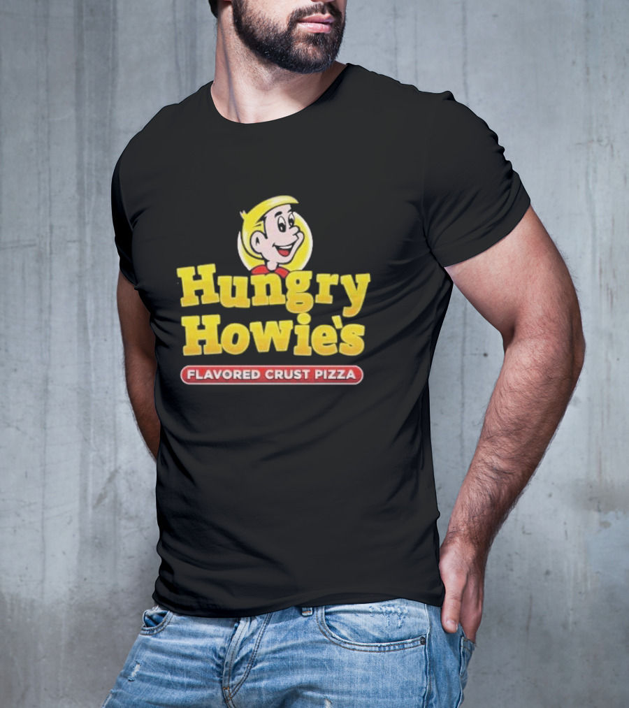 Hungry Howie's Flavored Crust Pizza Logo Vintage Character T-Shirt