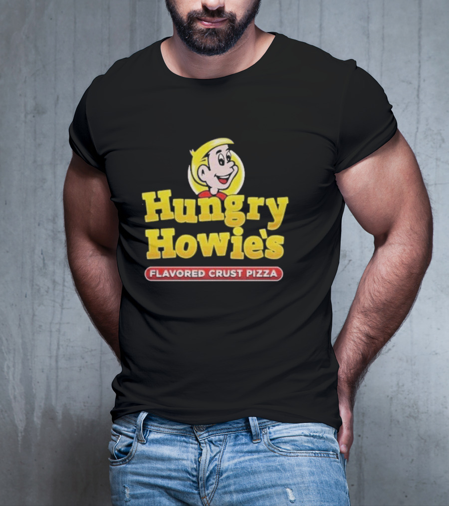 Hungry Howie's Flavored Crust Pizza Logo Vintage Character T-Shirt