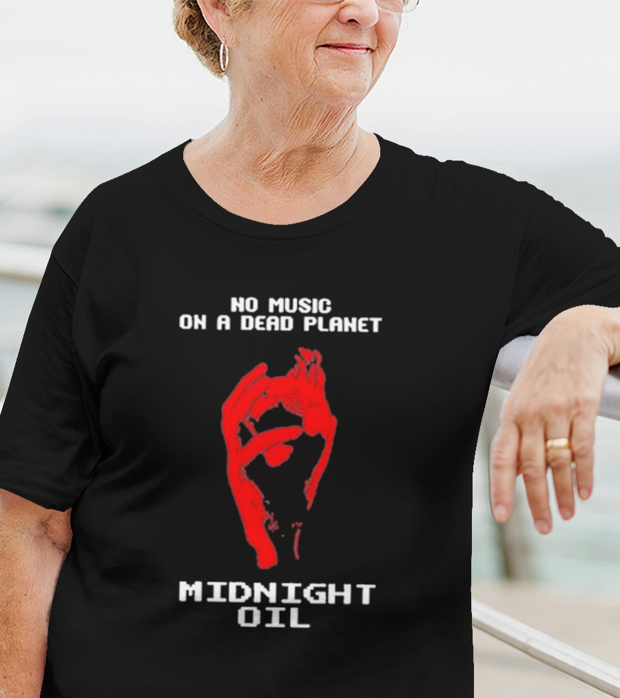 Midnight Oil No Music On A Dead Planet Red Hand T-Shirt