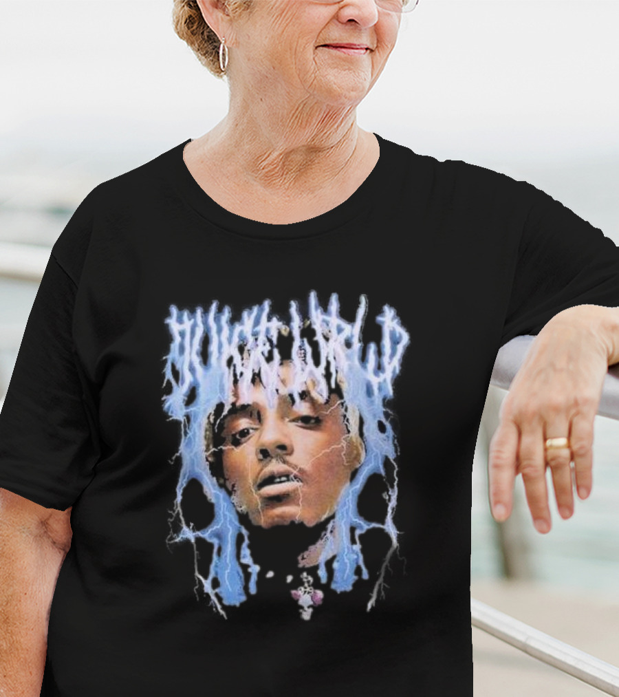 Juice WRLD Lightning Face Surrounded By Blue Electricity T-Shirt