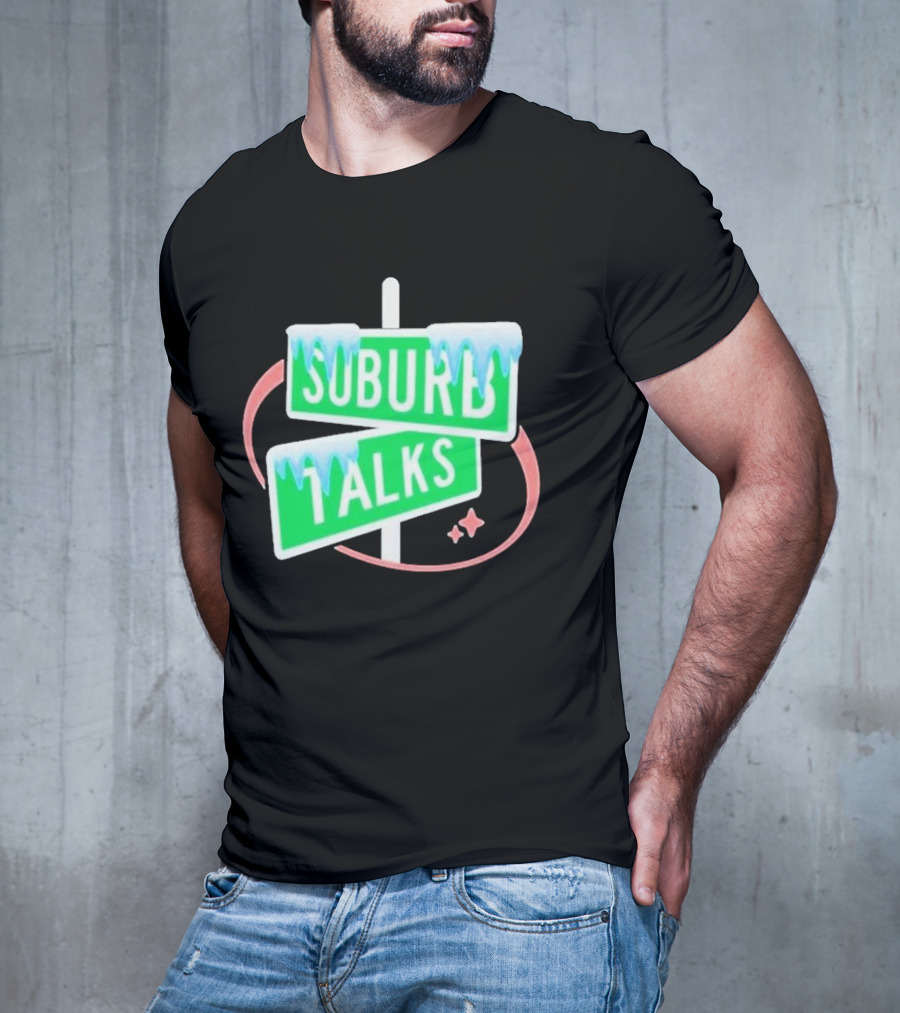 Suburb Talks Snowy Street Signs Christmas T-Shirt