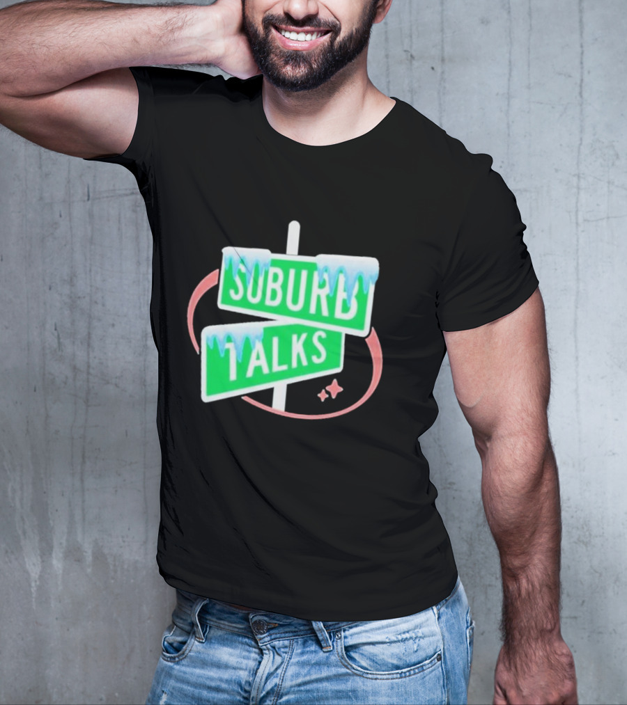 Suburb Talks Snowy Street Signs Christmas T-Shirt