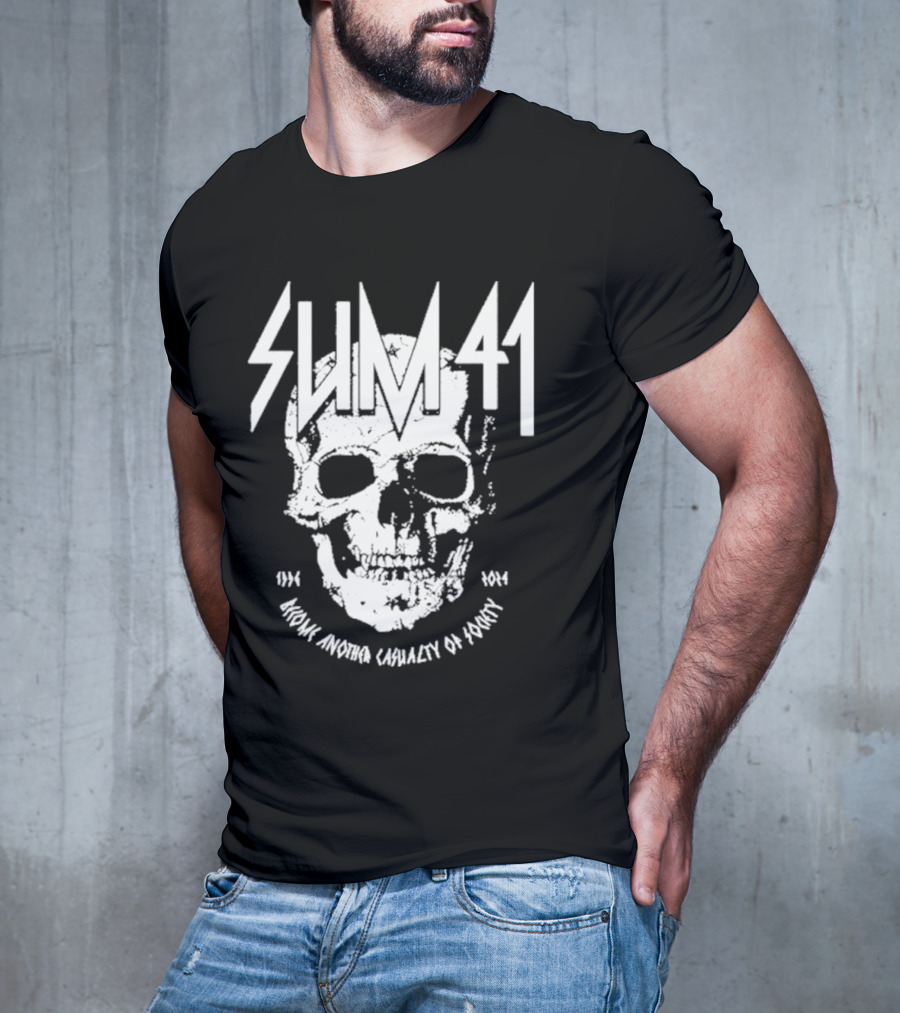 SUM 41 Iconic Another Casualty Of Society Skull 1996-2014 T-Shirt