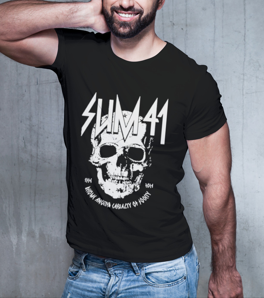 SUM 41 Iconic Another Casualty Of Society Skull 1996-2014 T-Shirt