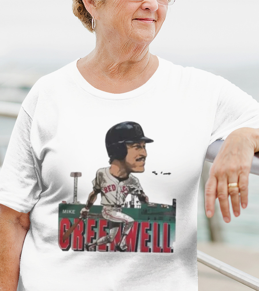 Mike Greenwell Boston Red Sox Baseball Legend Caricature Fenway Park T-Shirt