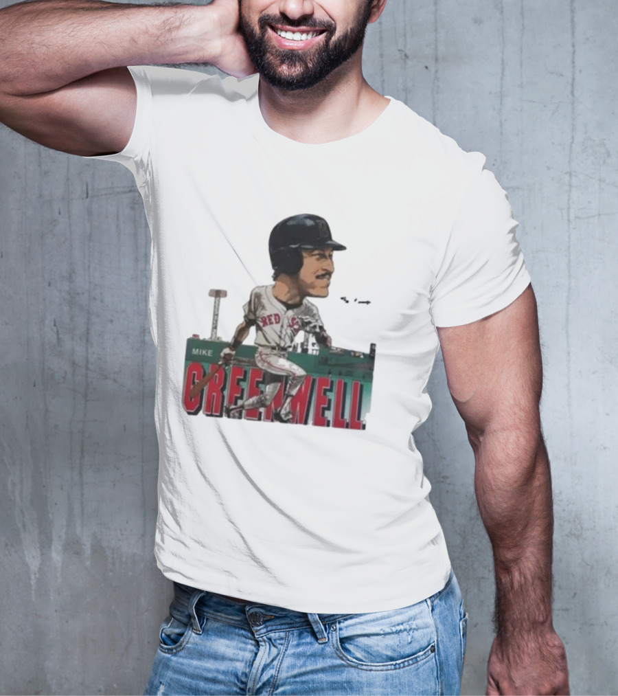 Mike Greenwell Boston Red Sox Baseball Legend Caricature Fenway Park T-Shirt