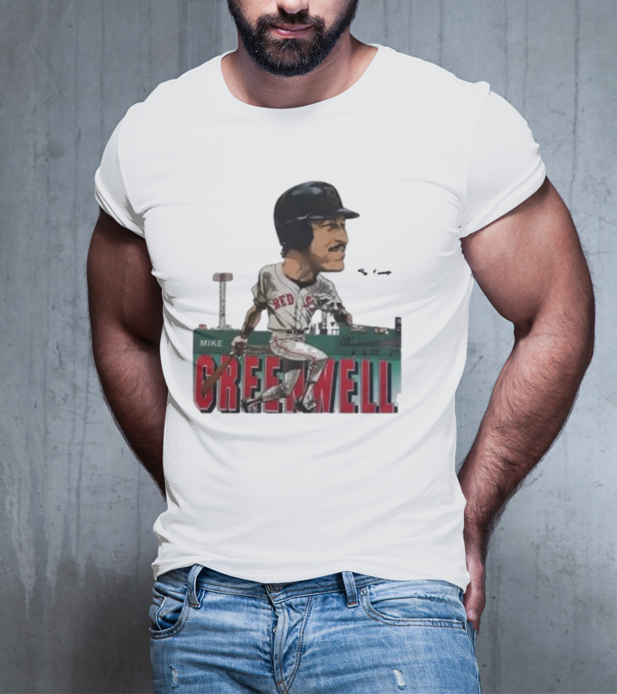 Mike Greenwell Boston Red Sox Baseball Legend Caricature Fenway Park T-Shirt