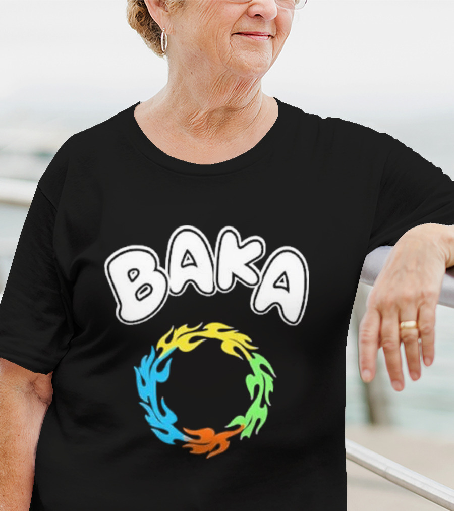 BAKA Colorful Flame Ring Burst T-Shirt