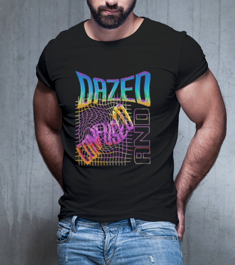 Dazed And Confused Vibrant Psychedelic Pattern Midnight Law T-Shirt