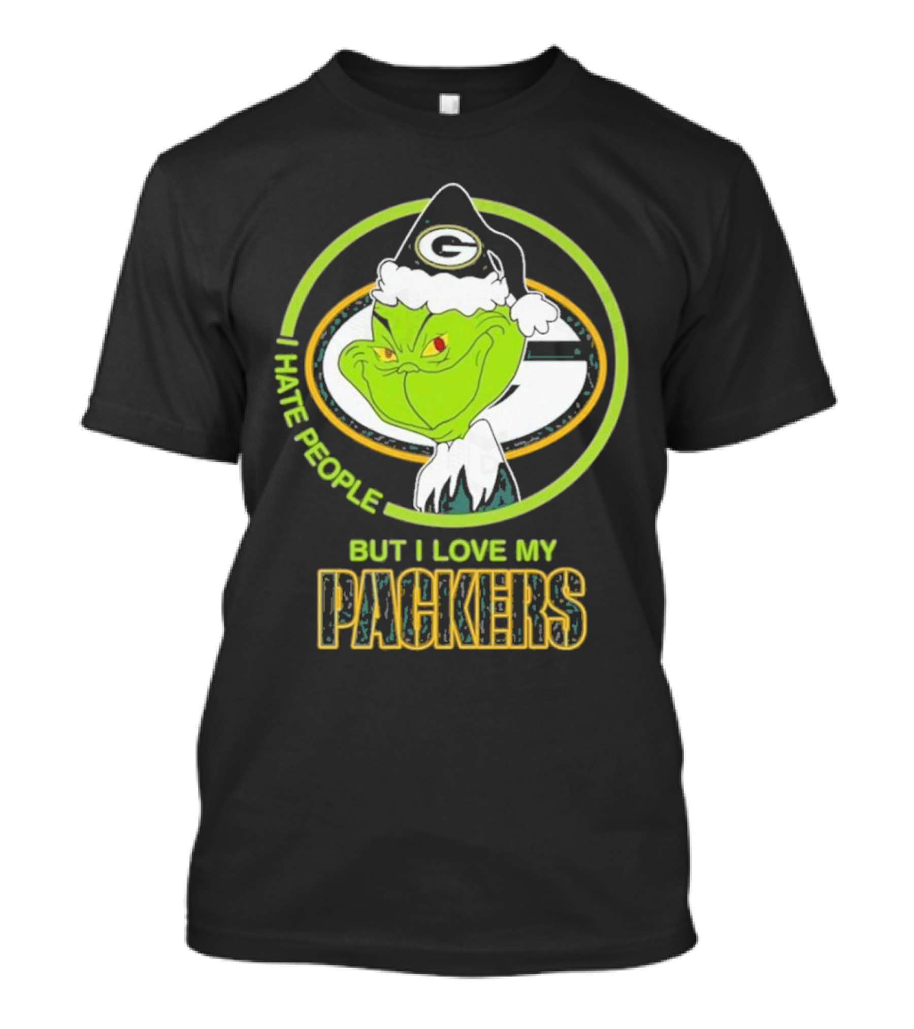 I Hate People But I Love My Packers Grinch Green Bay Packers T-Shirt