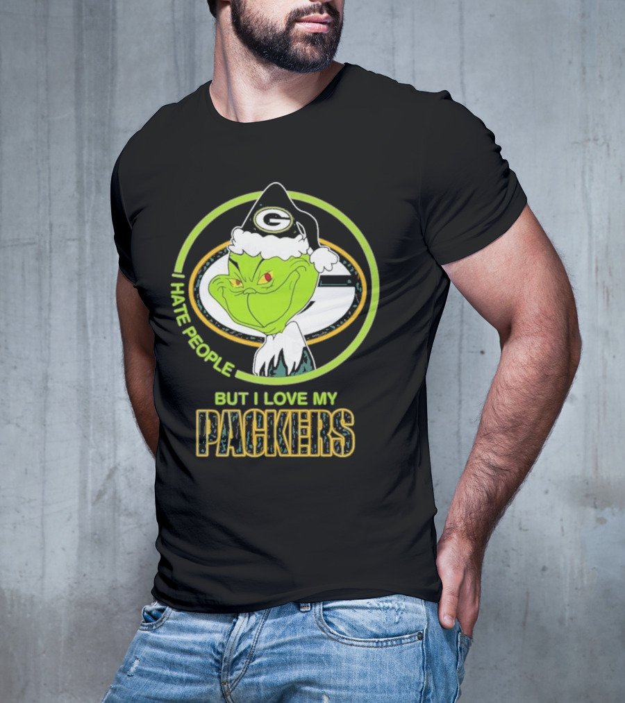 I Hate People But I Love My Packers Grinch Green Bay Packers T-Shirt