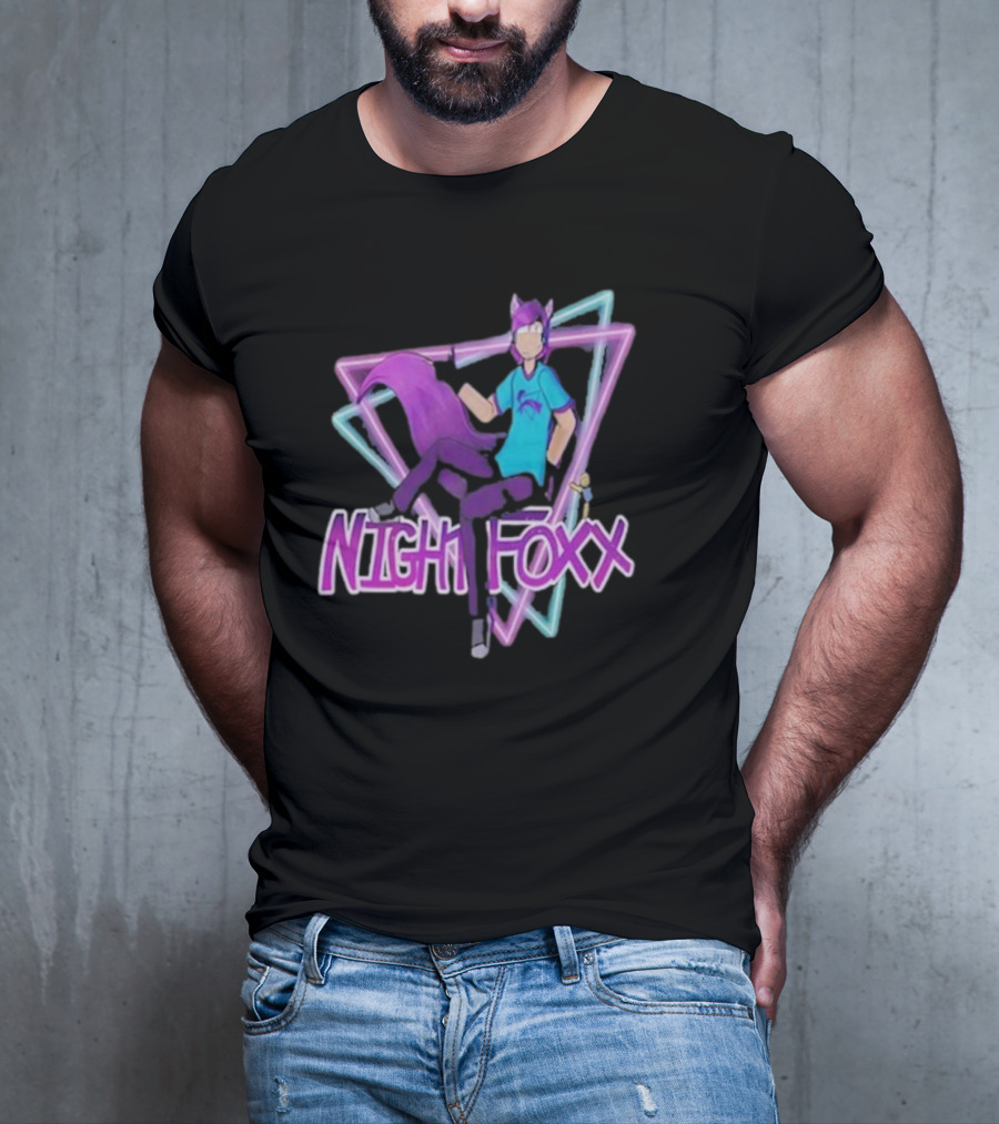 NightFoxx Neon Triangle Aesthetic T-Shirt