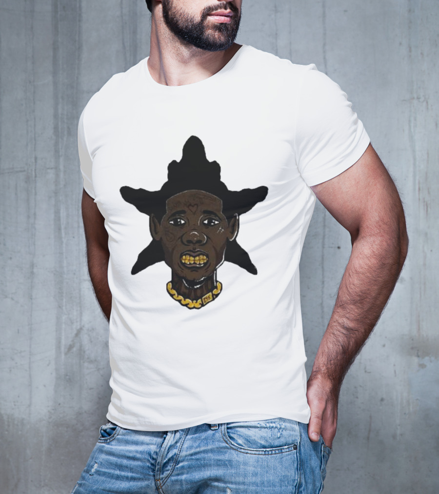 El Snappo Zootieee Wrld Star Head Gold Teeth Necklace T-Shirt