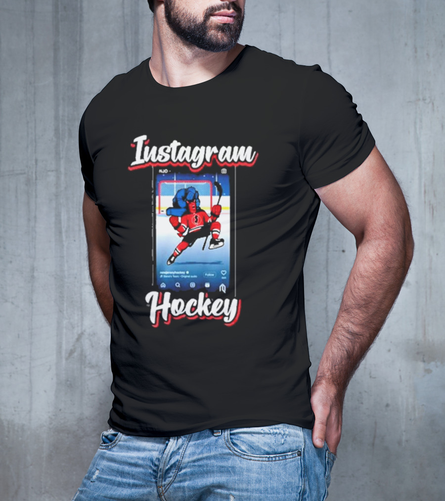 Instagram Hockey Post Jersey Devils Player Action T-Shirt