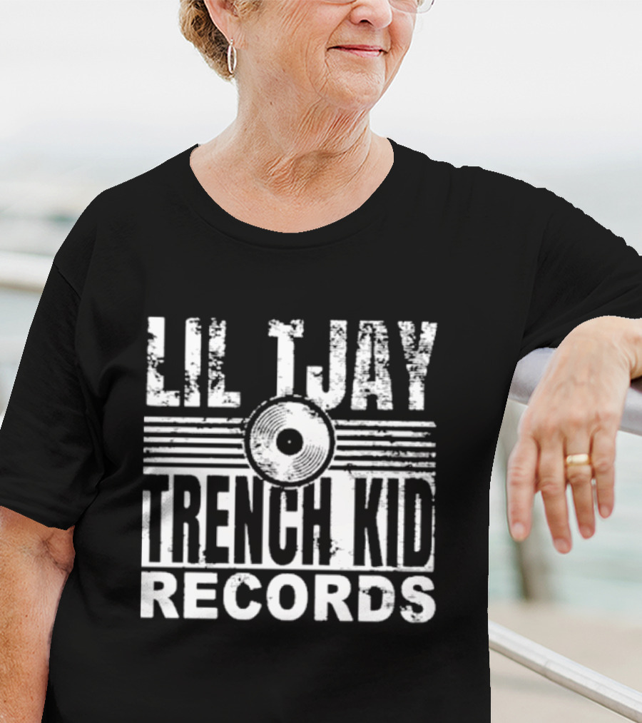 Lil Tjay Trench Kid Records Vintage Vinyl T-Shirt