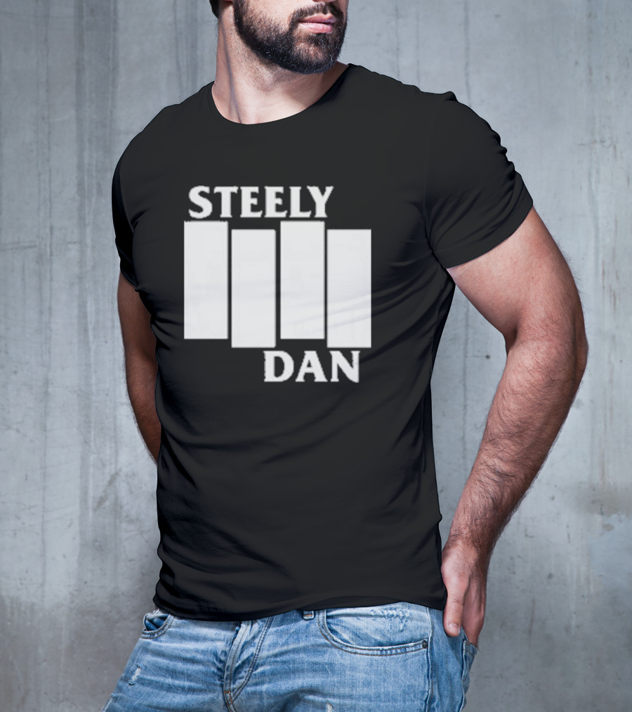 Steely Dan Black Flag Logo Style Blocks T-Shirt