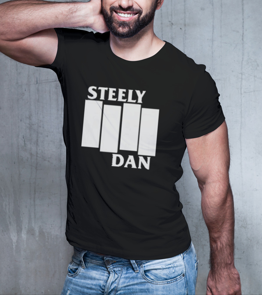 Steely Dan Black Flag Logo Style Blocks T-Shirt