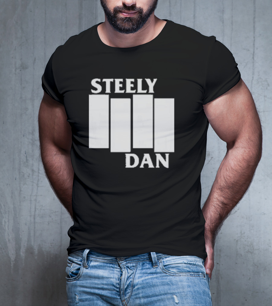 Steely Dan Black Flag Logo Style Blocks T-Shirt