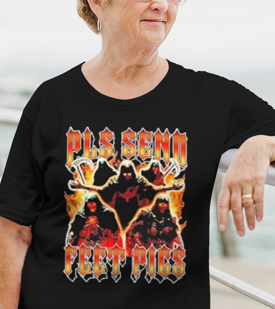 Pls Send Feet Pics Reaper Flames Vintage T-Shirt