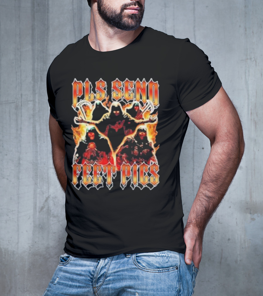 Pls Send Feet Pics Reaper Flames Vintage T-Shirt