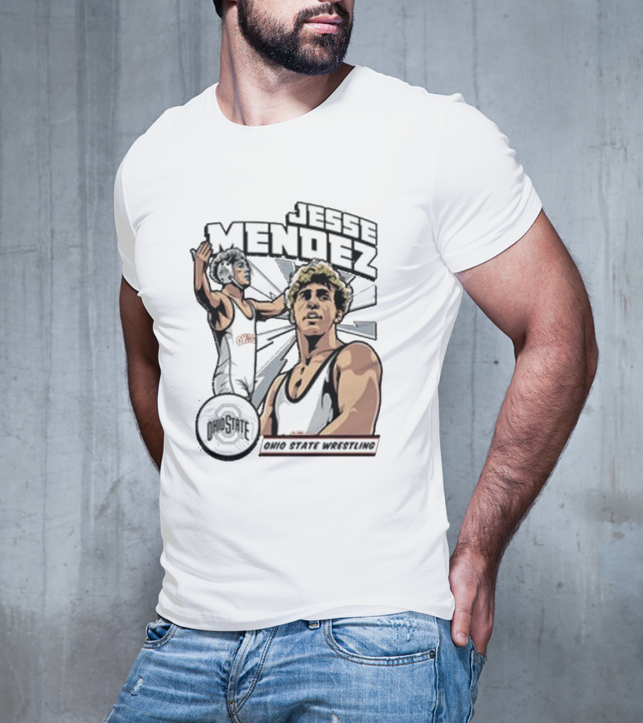 Jesse Mendez Ohio State Wrestling Buckeyes Icon NIL T-Shirt