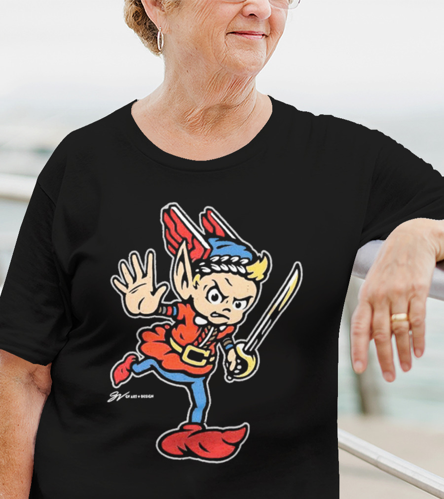 Cleveland United Vintage Cartoon Style Warrior Elf With Sword T-Shirt