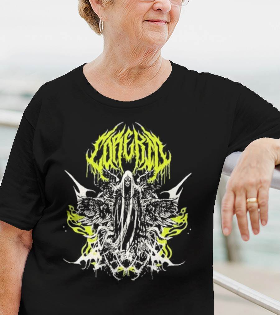 Corekid Dark Angel Grim Reaper Gothic Wings Neon T-Shirt