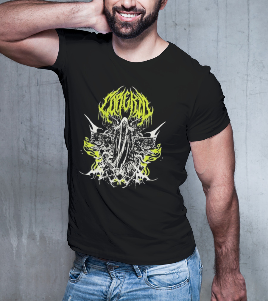 Corekid Dark Angel Grim Reaper Gothic Wings Neon T-Shirt
