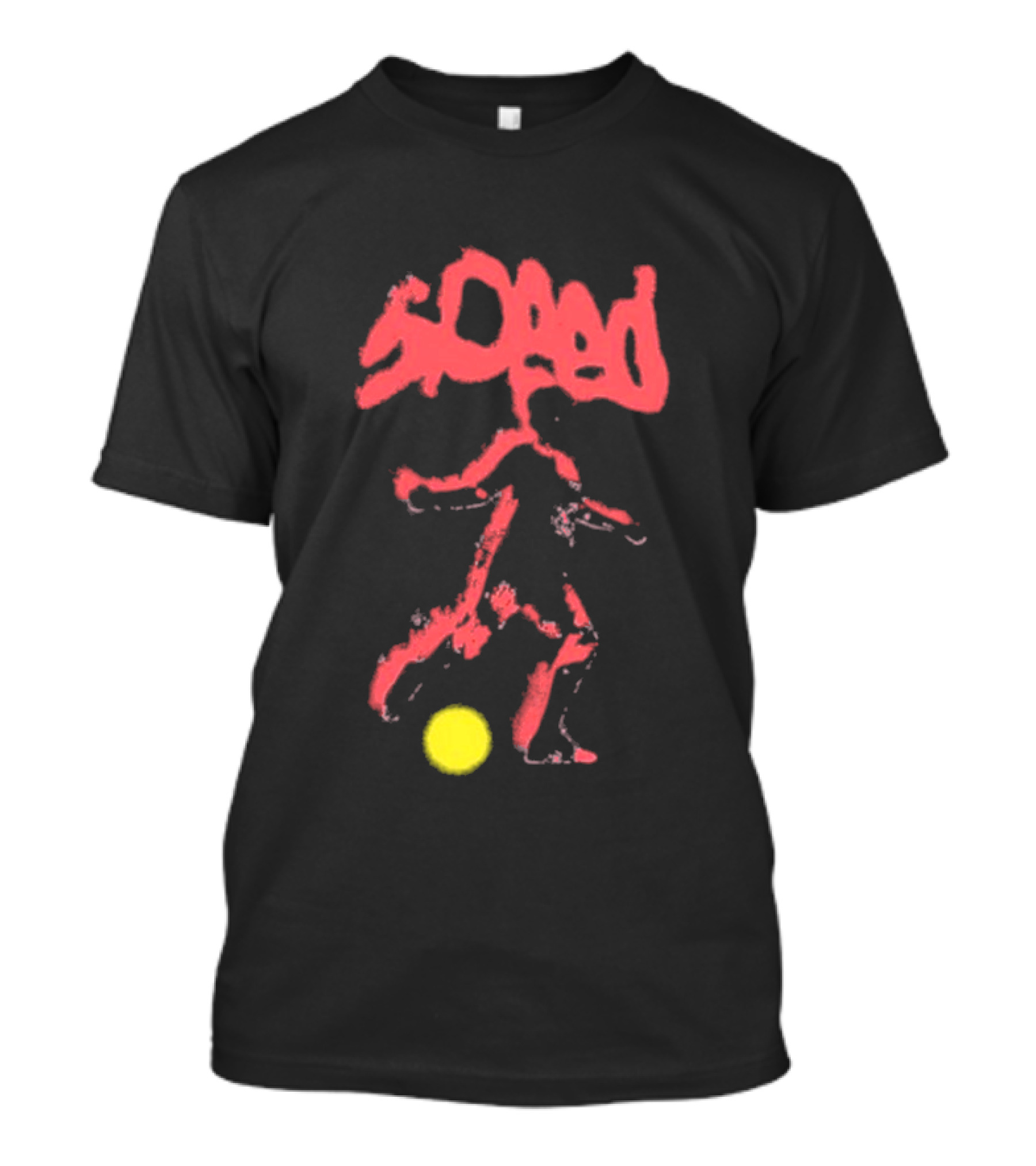 Speed Warp Soccer Player Silhouette With Yellow Ball T-Shirt