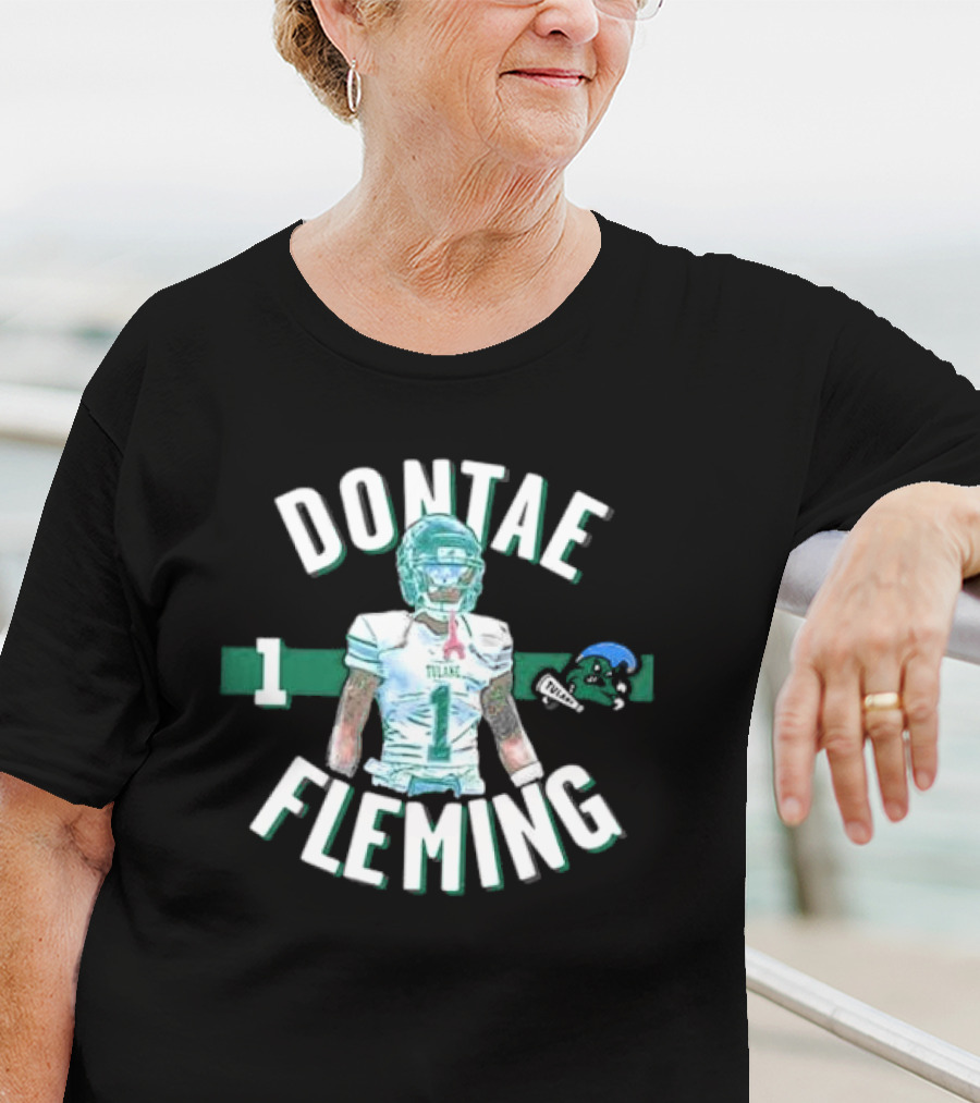 Dontae Fleming 1 Tulane Green Wave Football Player Image T-Shirt