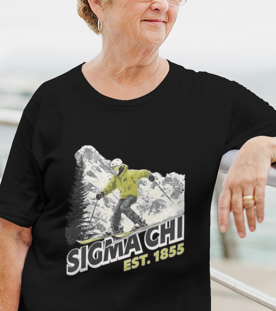 Sigma Chi Ski Club Est 1855 Snowy Mountain Adventure T-Shirt