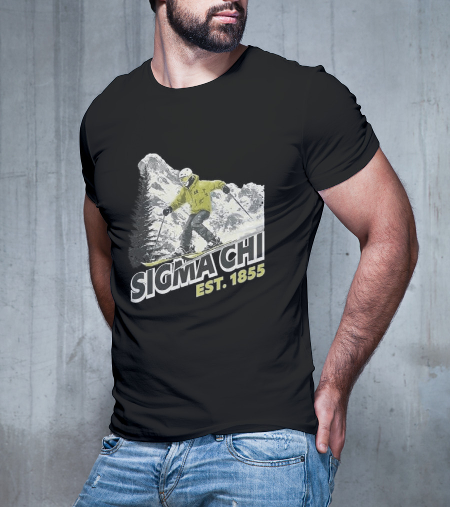Sigma Chi Ski Club Est 1855 Snowy Mountain Adventure T-Shirt
