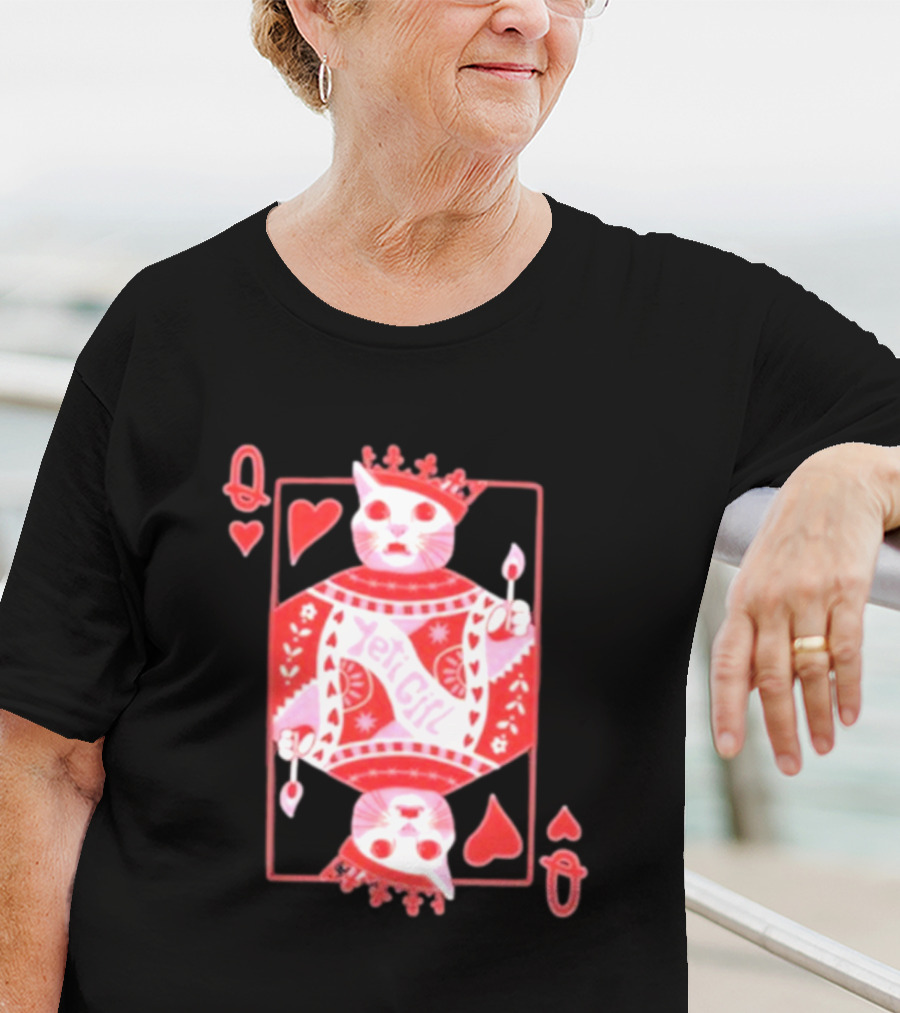 Yeti The Abominable Queen Of My Heart Playing Card Cat King T-Shirt