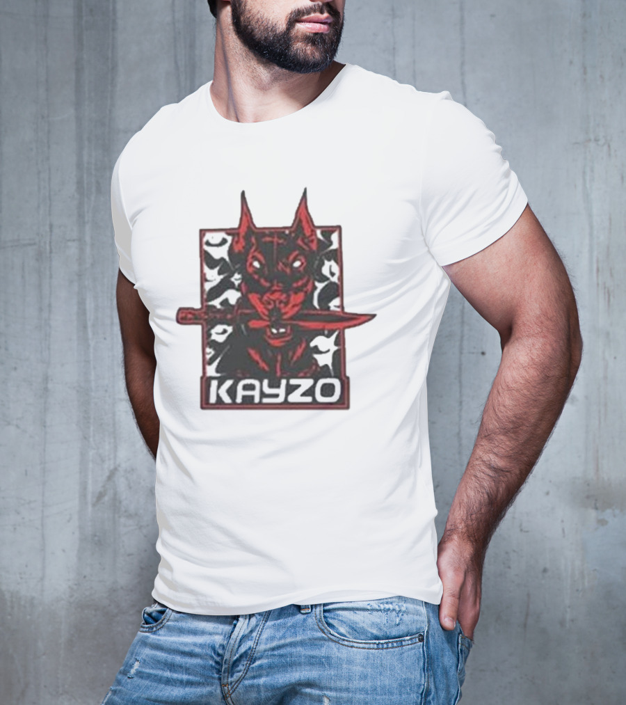Kayzo Knife Dog Logo With Red And Black T-Shirt