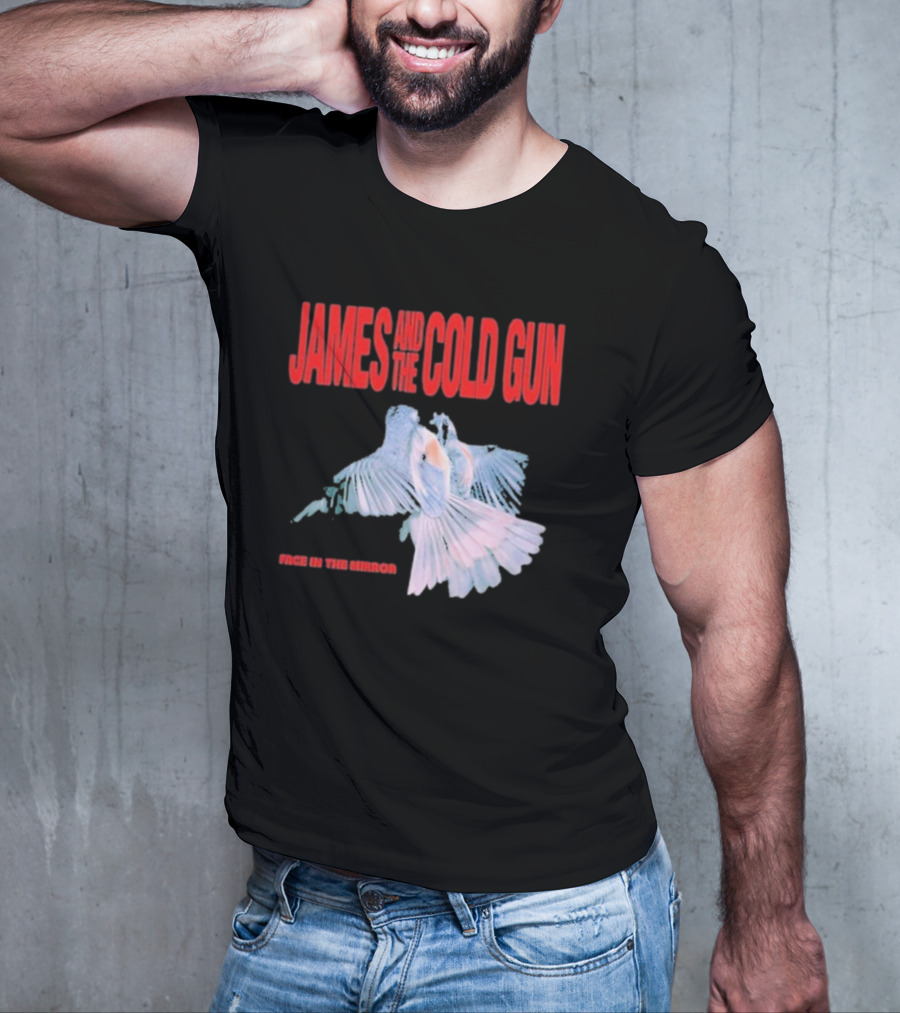 James And The Cold Gun Face In The Mirror Birds Image T-Shirt