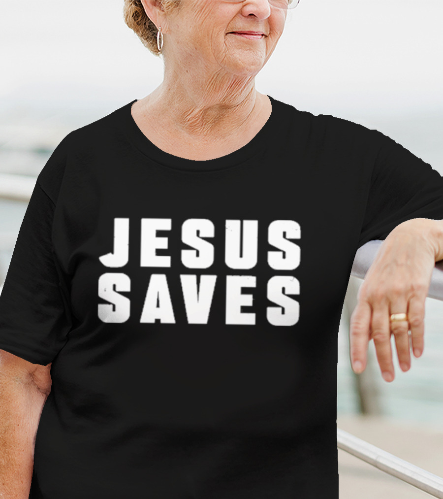 Kyrie Irving Jesus Saves Bold Lettering T-Shirt