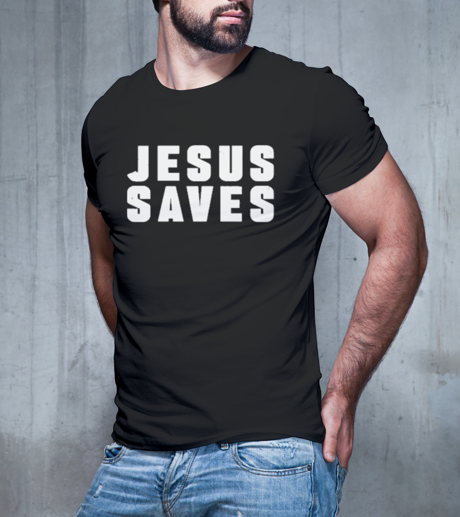Kyrie Irving Jesus Saves Bold Lettering T-Shirt