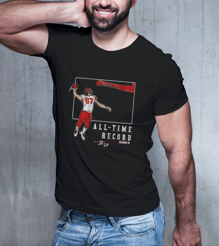 Travis Kelce 87 All-Time Record Touchdown NFL Football T-Shirt