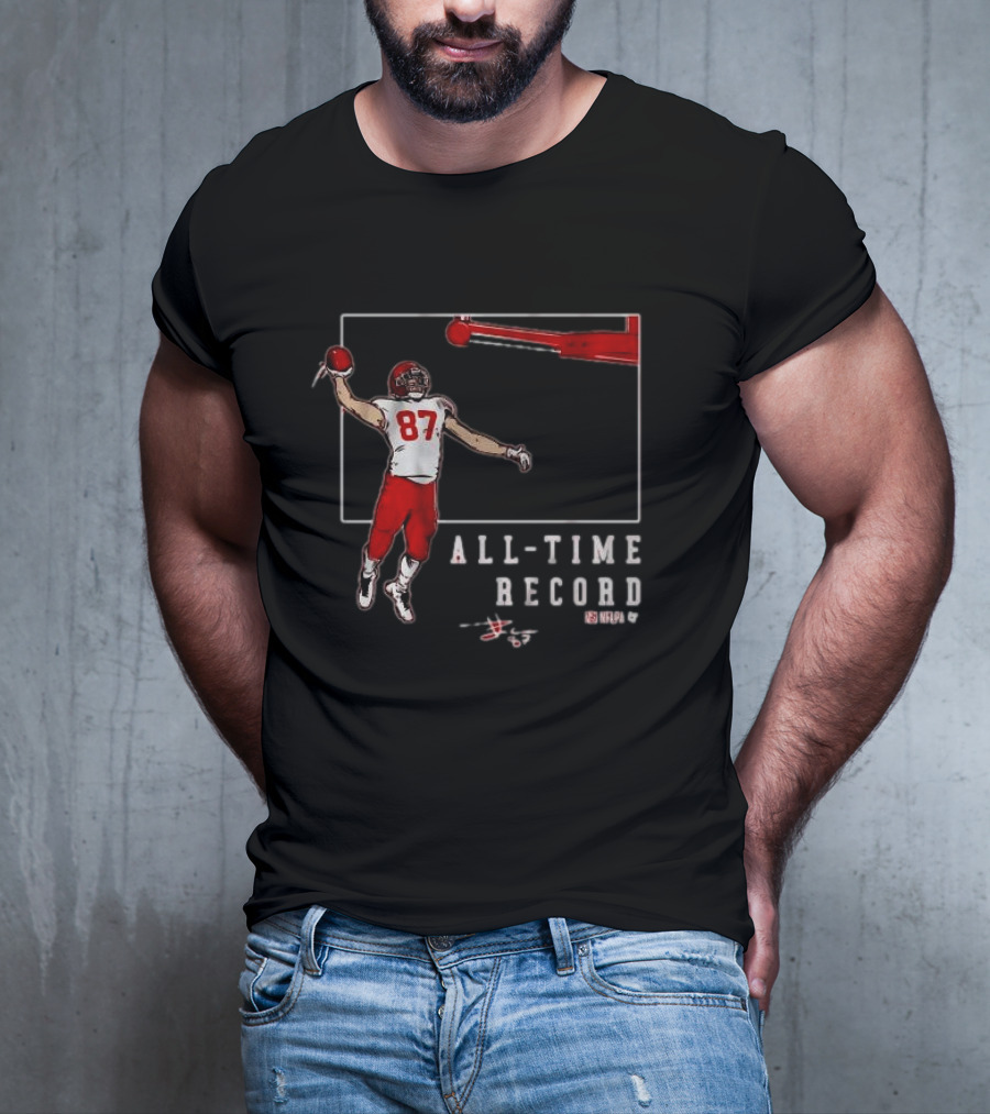 Travis Kelce 87 All-Time Record Touchdown NFL Football T-Shirt