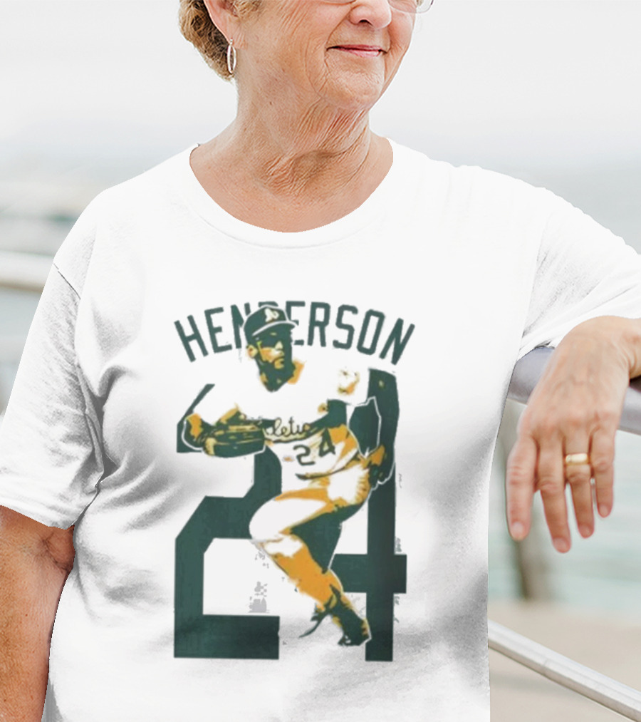 Athletics Forever Rickey Henderson 24 Thank You For Memories T-Shirt