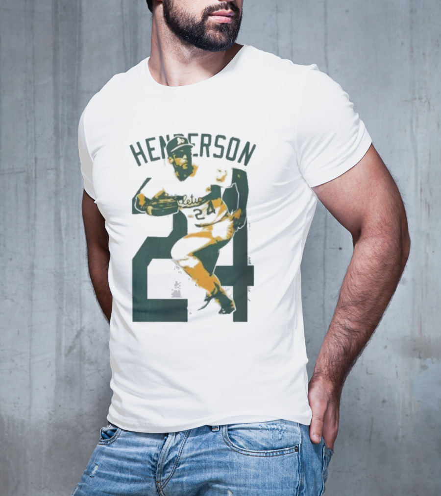 Athletics Forever Rickey Henderson 24 Thank You For Memories T-Shirt