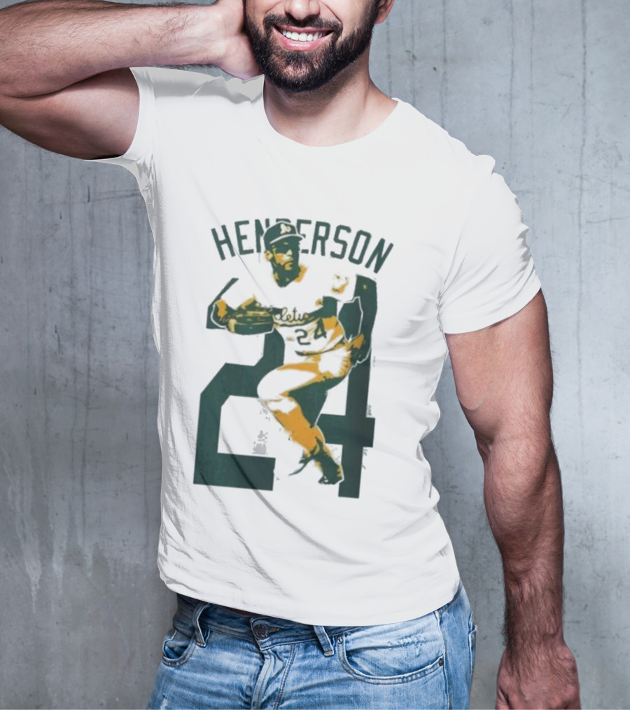 Athletics Forever Rickey Henderson 24 Thank You For Memories T-Shirt