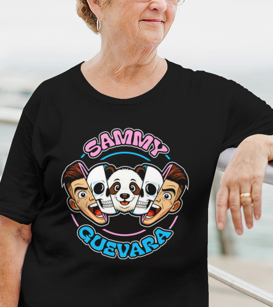 SAMMY GUEVARA PANDA POWER WRESTLER CARTOON FACES T-Shirt