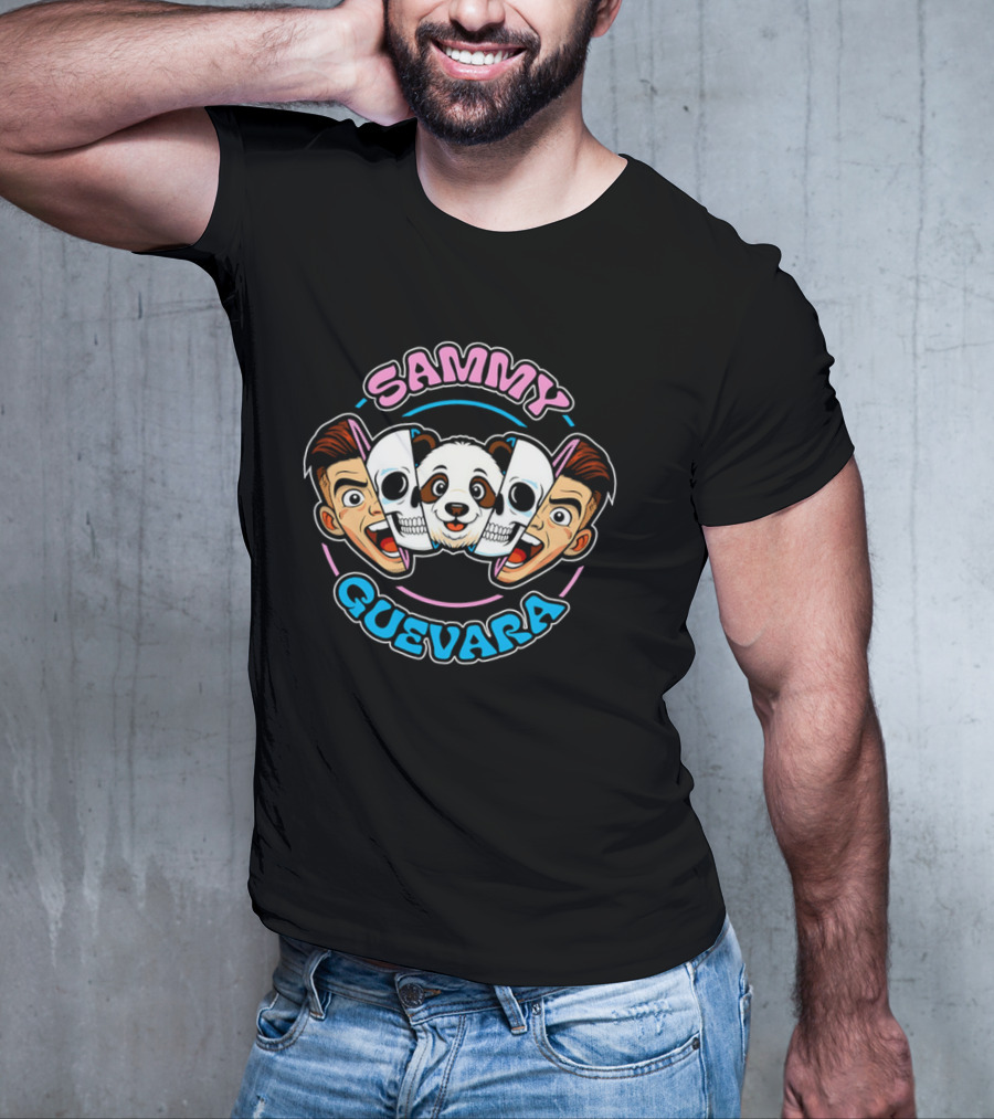 SAMMY GUEVARA PANDA POWER WRESTLER CARTOON FACES T-Shirt