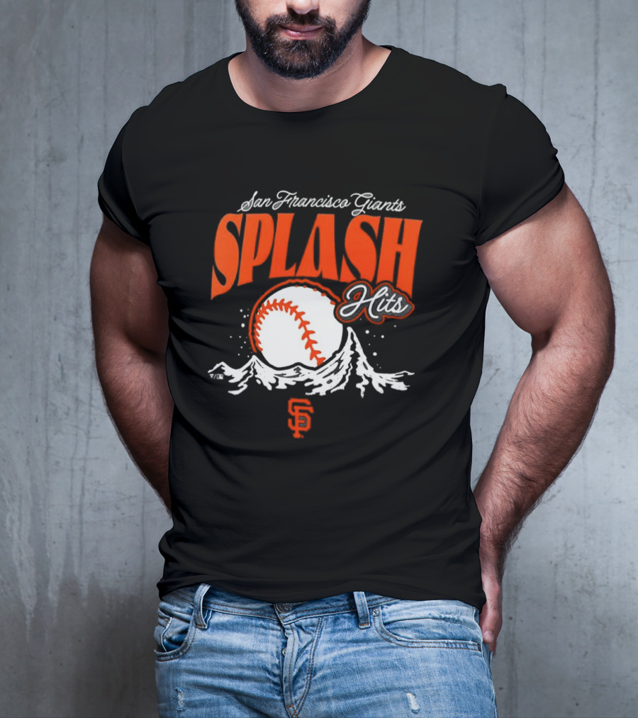 San Francisco Giants Splash Hits Baseball Waves And Number 9 T-Shirt