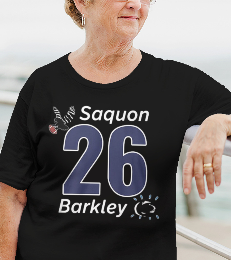 Saquon Barkley 26 Eagle Pen Stat Football Theme T-Shirt
