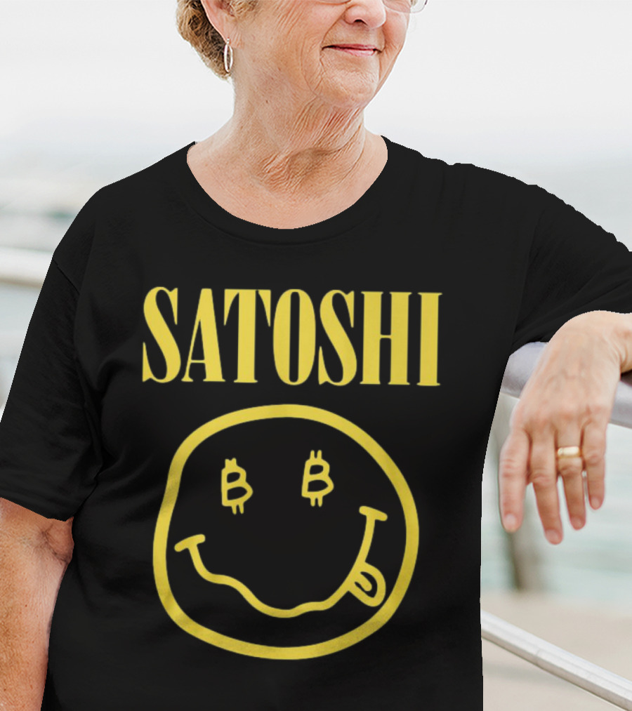 Satoshi Bitcoin Smile Logo Icon T-Shirt