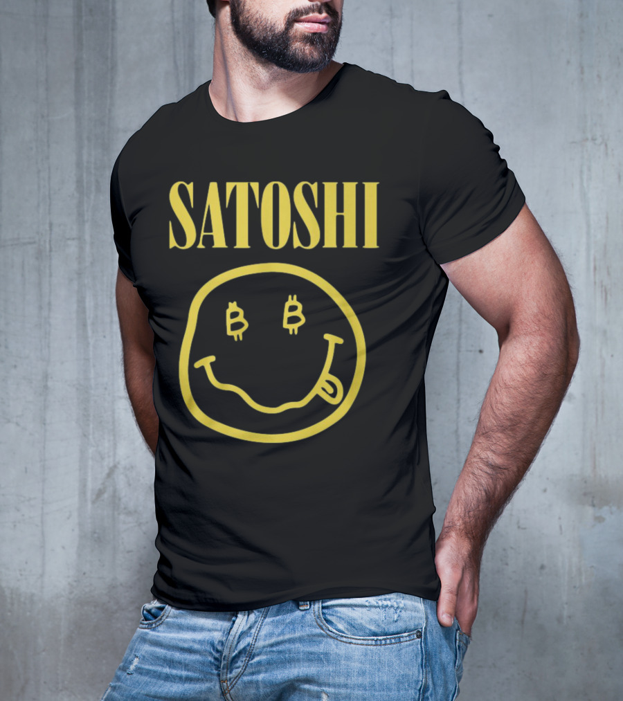 Satoshi Bitcoin Smile Logo Icon T-Shirt