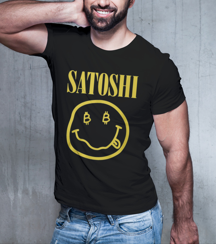 Satoshi Bitcoin Smile Logo Icon T-Shirt